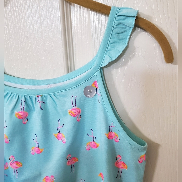 NWT New OshKosh B'gosh (2) Piece Flamingo Tank & Shorts Set Girls Size 14 - Picture 5 of 9